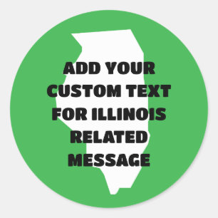 Illinois State Outline met elk bericht Ronde Sticker