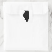 Illinois State Outline Vierkante Sticker (Tas)