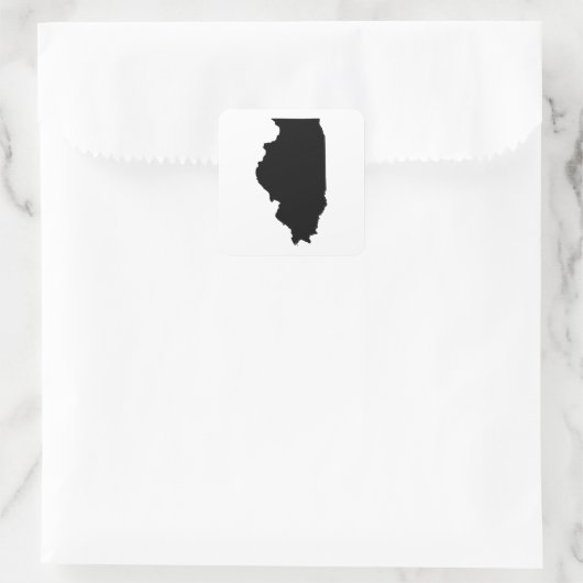 Illinois State Outline Vierkante Sticker (Tas)
