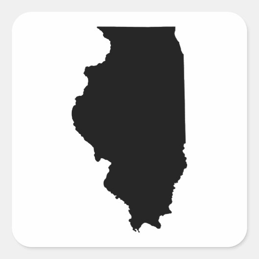 Illinois State Outline Vierkante Sticker (Voorkant)