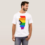 Illinois State Pride LGBTQ Progress Pride T-shirt (Voorkant volledig)
