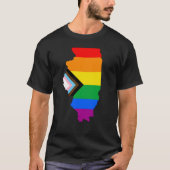 Illinois State Pride LGBTQ Progress Pride T-shirt (Voorkant)
