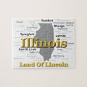 Illinois State Pride Map Silhouette Legpuzzel (Horizontaal)