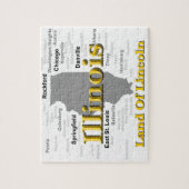 Illinois State Pride Map Silhouette Legpuzzel (Verticaal)