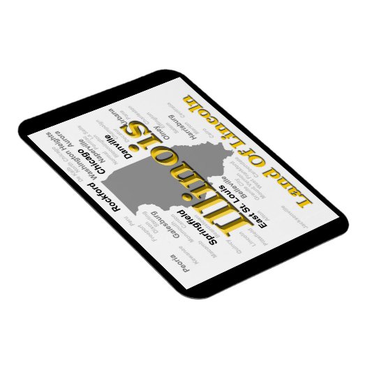 Illinois State Pride Map Silhouette Magneet (Rechterzijde)