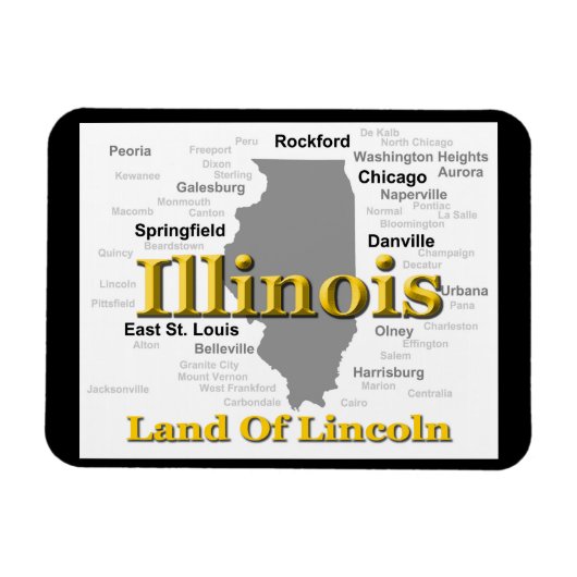 Illinois State Pride Map Silhouette Magneet (Horizontaal)