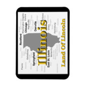 Illinois State Pride Map Silhouette Magneet (Verticaal)