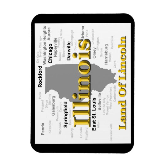 Illinois State Pride Map Silhouette Magneet (Verticaal)