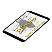 Illinois State Pride Map Silhouette Magneet (Linkerzijde)