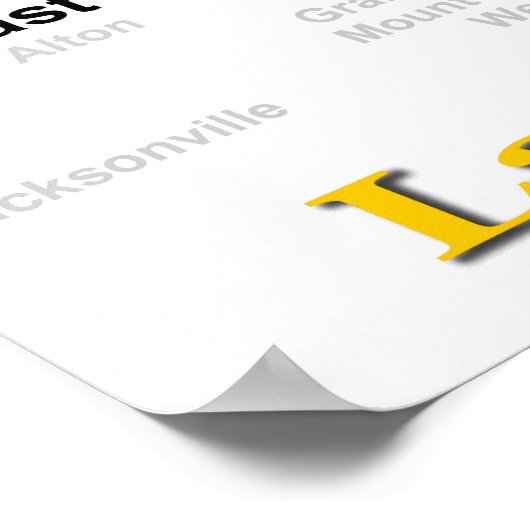 Illinois State Pride Map Silhouette Poster (Hoek)