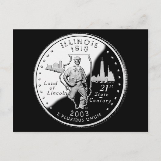 Illinois State Quarter keerzijde Faux Briefkaart (Voorkant)