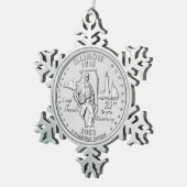 Illinois State Quarter Tin Sneeuwvlok Ornament (Rechts)