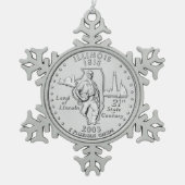 Illinois State Quarter Tin Sneeuwvlok Ornament (Voorkant)