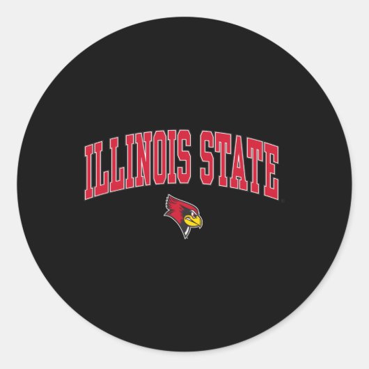 Illinois State Redbirds Arch over Heather Grey Ronde Sticker (Voorkant)