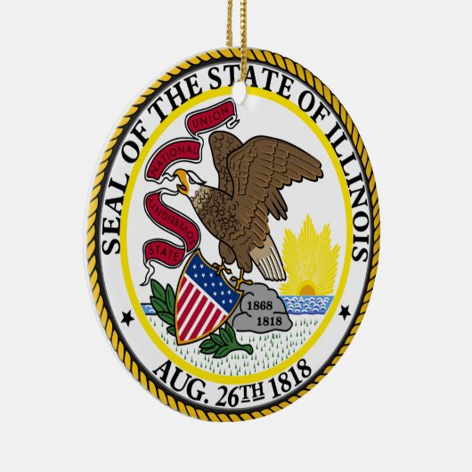 Illinois State Seal Keramisch Ornament (Rechts)