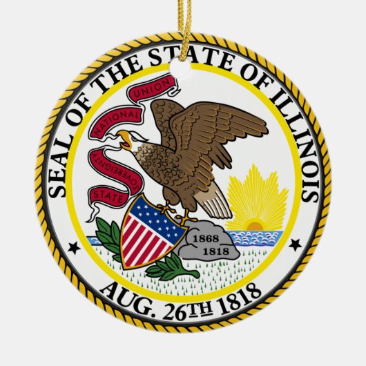 Illinois State Seal Keramisch Ornament (Voorkant)