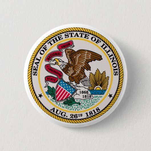 Illinois State Seal Ronde Button 5,7 Cm (Voorkant)