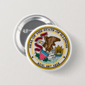 Illinois State Seal Ronde Button 5,7 Cm (Voorkant /achterkant)