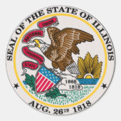 Illinois State Seal Ronde Sticker (Voorkant)