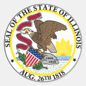 Illinois State Seal Ronde Sticker (Voorkant)