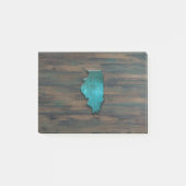 Illinois State Shape Blauwgroen Post-it® Notes (Voorkant)