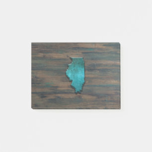 Illinois State Shape Blauwgroen Post-it® Notes