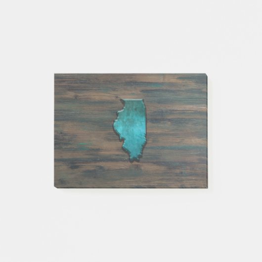 Illinois State Shape Blauwgroen Post-it® Notes (Voorkant)
