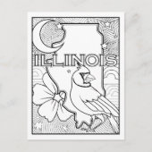 Illinois State Shape Collage Kleur Me In Briefkaart (Voorkant)