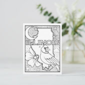 Illinois State Shape Collage Kleur Me In Briefkaart (Staand voorkant)
