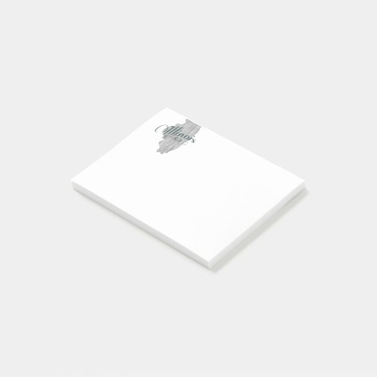 Illinois State Typografie Post-it® Notes (Schuin)
