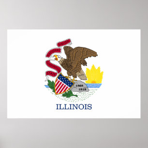 Illinois State vlag Poster