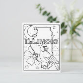 Illinois State Vorm Bloem Birdcollage Briefkaart (Staand voorkant)