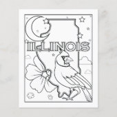 Illinois State Vorm Vogel Bloem Kleurplaat Flyer (Voorkant)