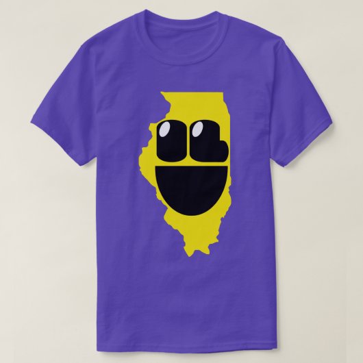 Illinois Staten of Happynes Illinois Lachend Gezic T-shirt (Design voorkant)