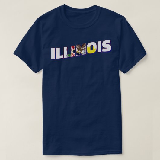 Illinois  stijl retro souvenir 2 t-shirt (Design voorkant)