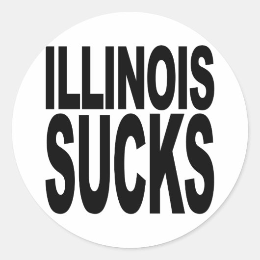 Illinois Sucks Ronde Sticker (Voorkant)