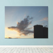 Illinois sunset canvas afdruk (Insitu (Houten vloer))
