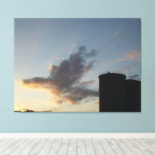 Illinois sunset canvas afdruk (Insitu (Houten vloer))