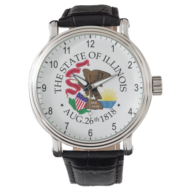 Illinois-teken Horloge (Voorkant)