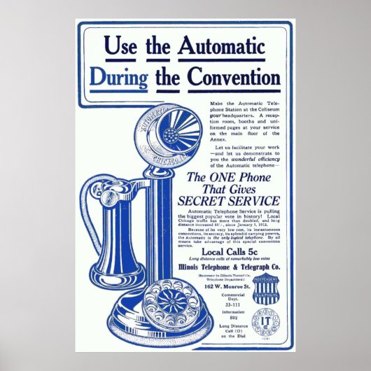  Illinois Telephone Advertisation Poster (Voorkant)