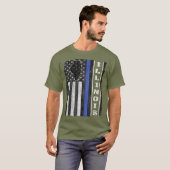Illinois Thin Blue Line Police Week USA Vlag Cop T-shirt (Voorkant volledig)