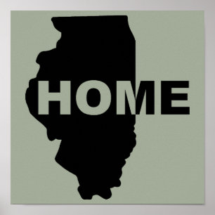 Illinois Thuis Weg Van Huis Poster Bord