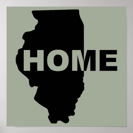 Illinois Thuis Weg Van Huis Poster Bord (Voorkant)