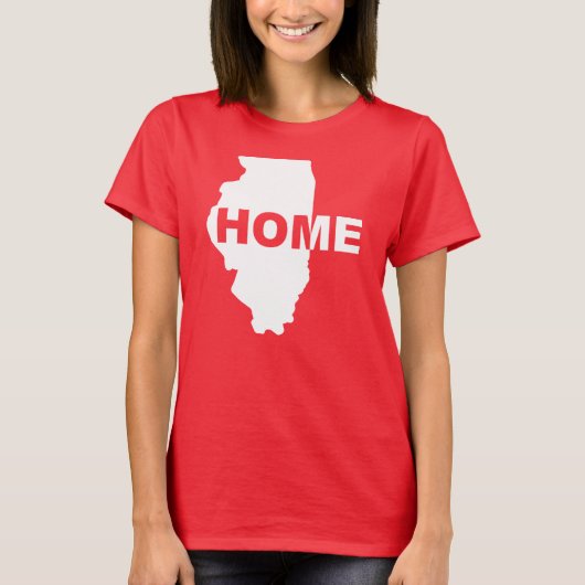 Illinois Thuis Weg Van Thuis T-Shirt (Voorkant)
