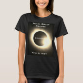 ILLINOIS Totale zonsverduistering 8 april 2024 T-shirt (Voorkant)