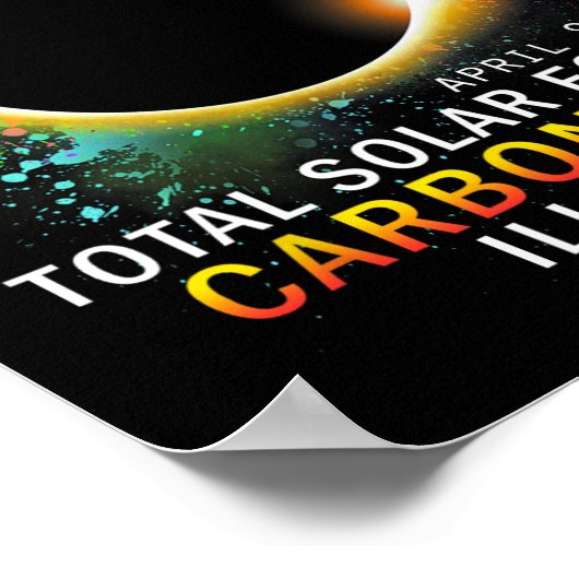 Illinois totale zonsverduistering april 8 2024 poster (Hoek)