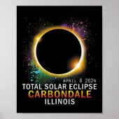 Illinois totale zonsverduistering april 8 2024 poster (Voorkant)
