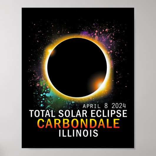 Illinois totale zonsverduistering april 8 2024 poster (Voorkant)