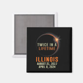 Illinois totale zonsverduistering twee keer in een magneet (Voorkant / Achterkant)