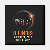 Illinois totale zonsverduistering twee keer in een magneet (Voorkant)